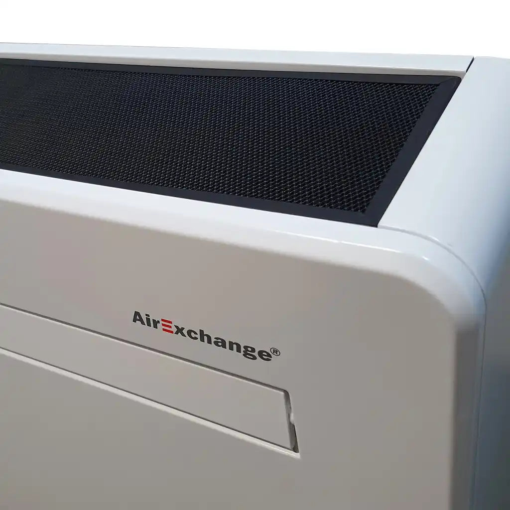 Filterrooster aan de bovenzijde van een witte AirExchange monoblock