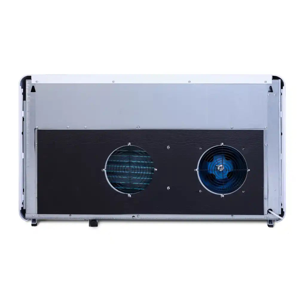Achterzijde van AirExchange monoblock met twee ronde ventilatieopeningen